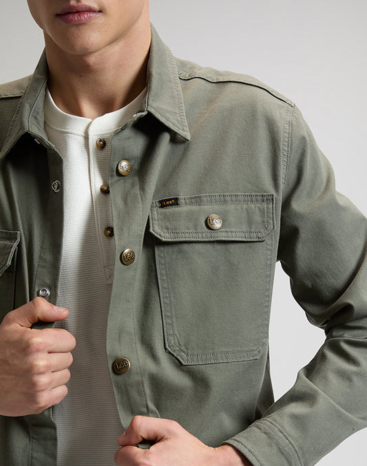 Relaxed 2 Pocket Overshirt - Lichen Olive