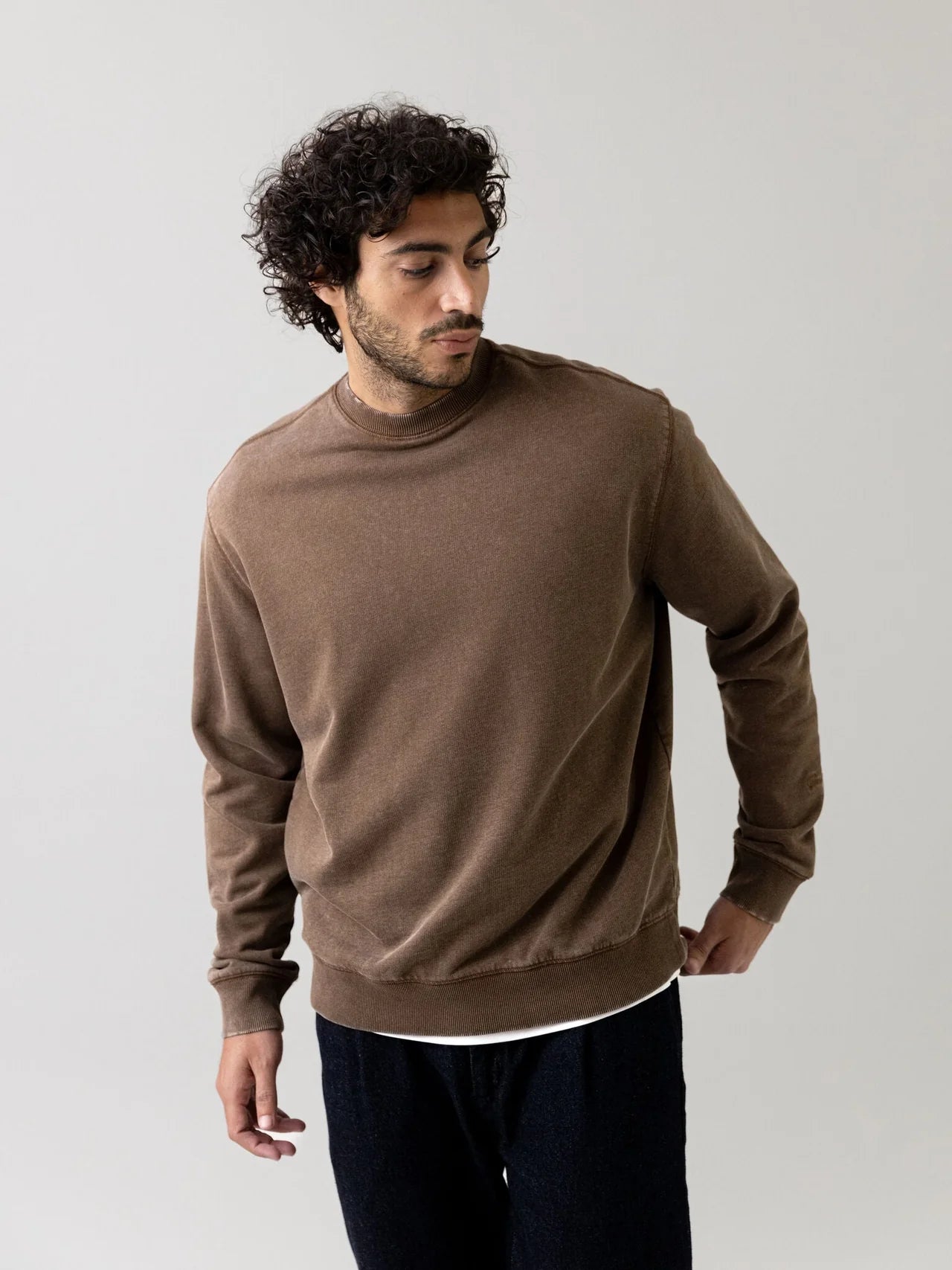 French Faded Sweatshirt - Chocolate Brown