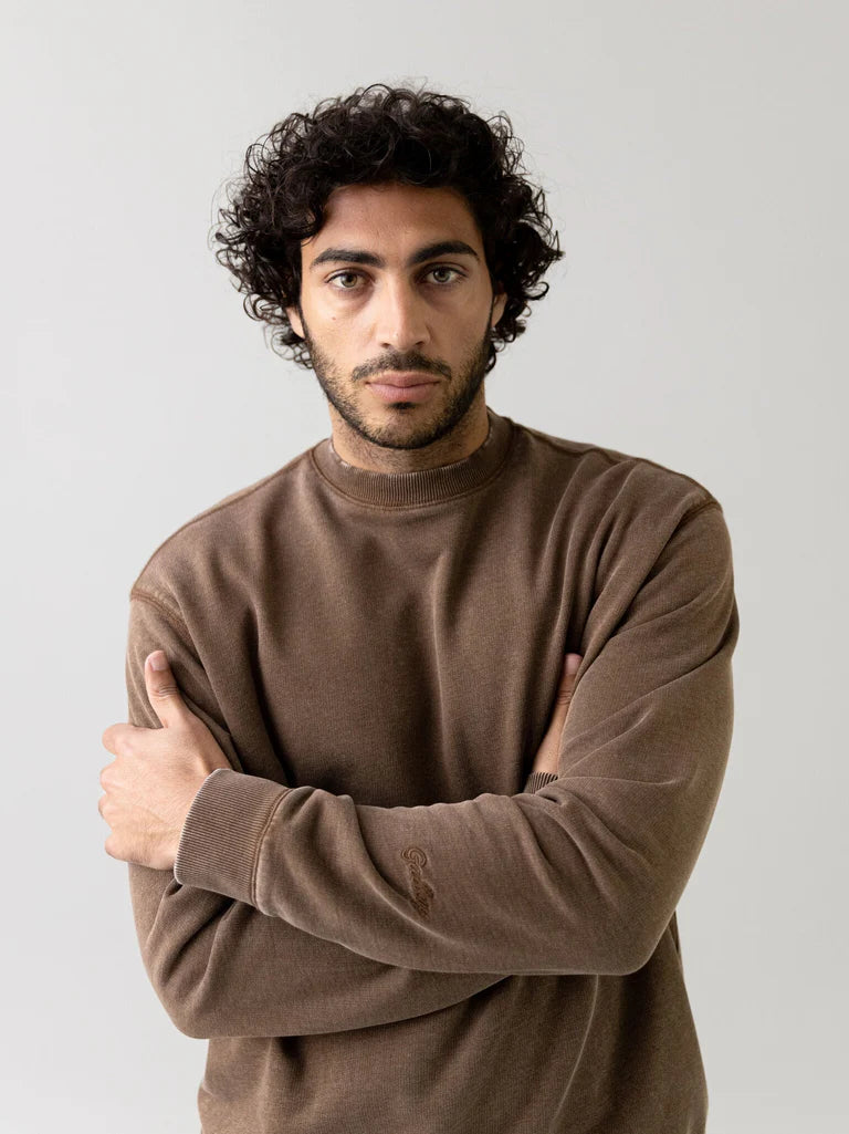 French Faded Sweatshirt - Chocolate Brown