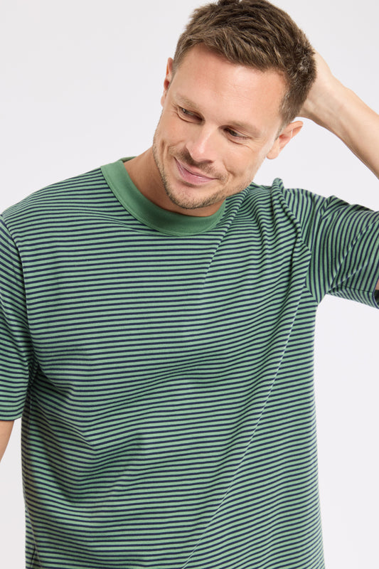 Heritage Striped T-shirt - Ivy/Marine Deep