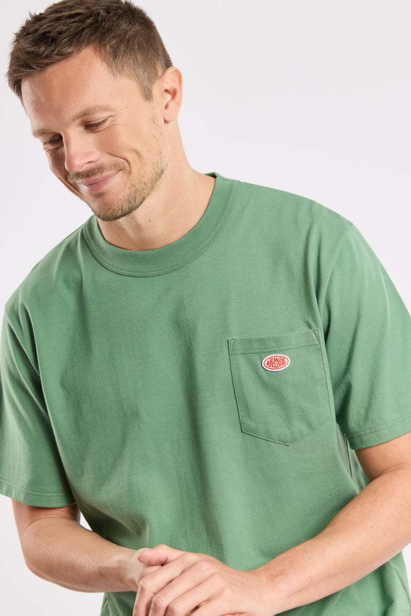 Plain Pocket Crew Neck Tee - Ivy