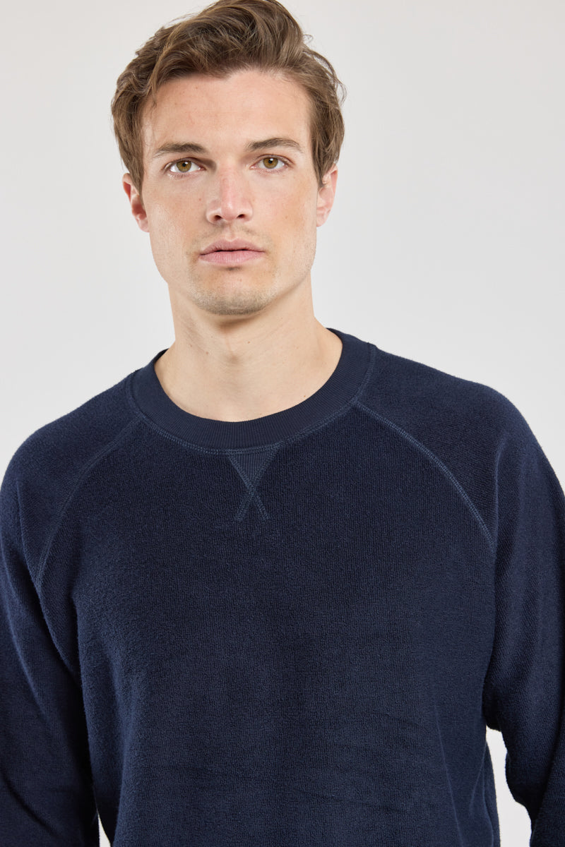 Cotton Boucle Sweatshirt - Marine Deep