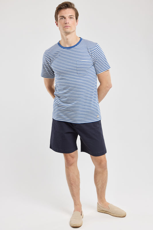 Breton Striped Pocket Tee - Obscur/Nature