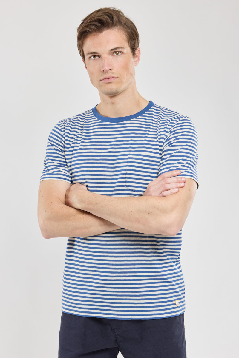 Breton Striped Pocket Tee - Obscur/Nature