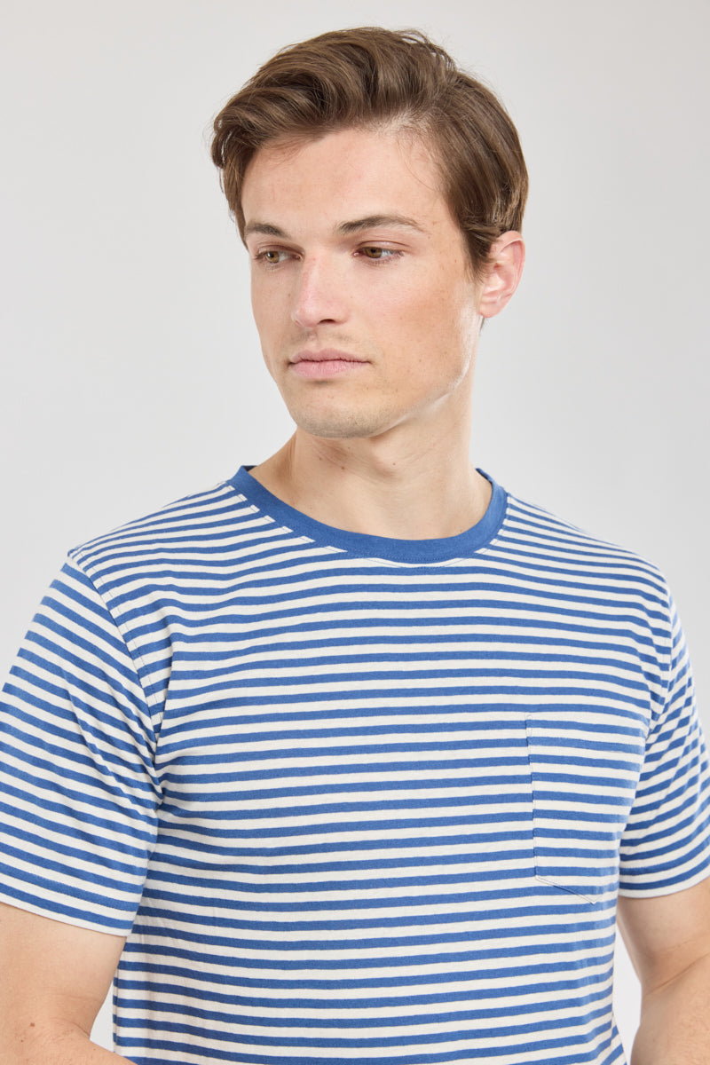 Breton Striped Pocket Tee - Obscur/Nature