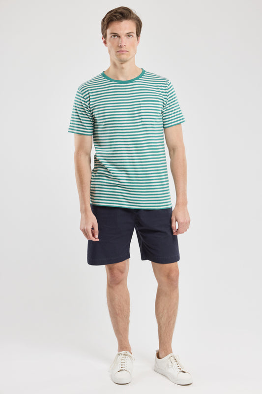 Breton Striped Pocket Tee - Jungle/Nature