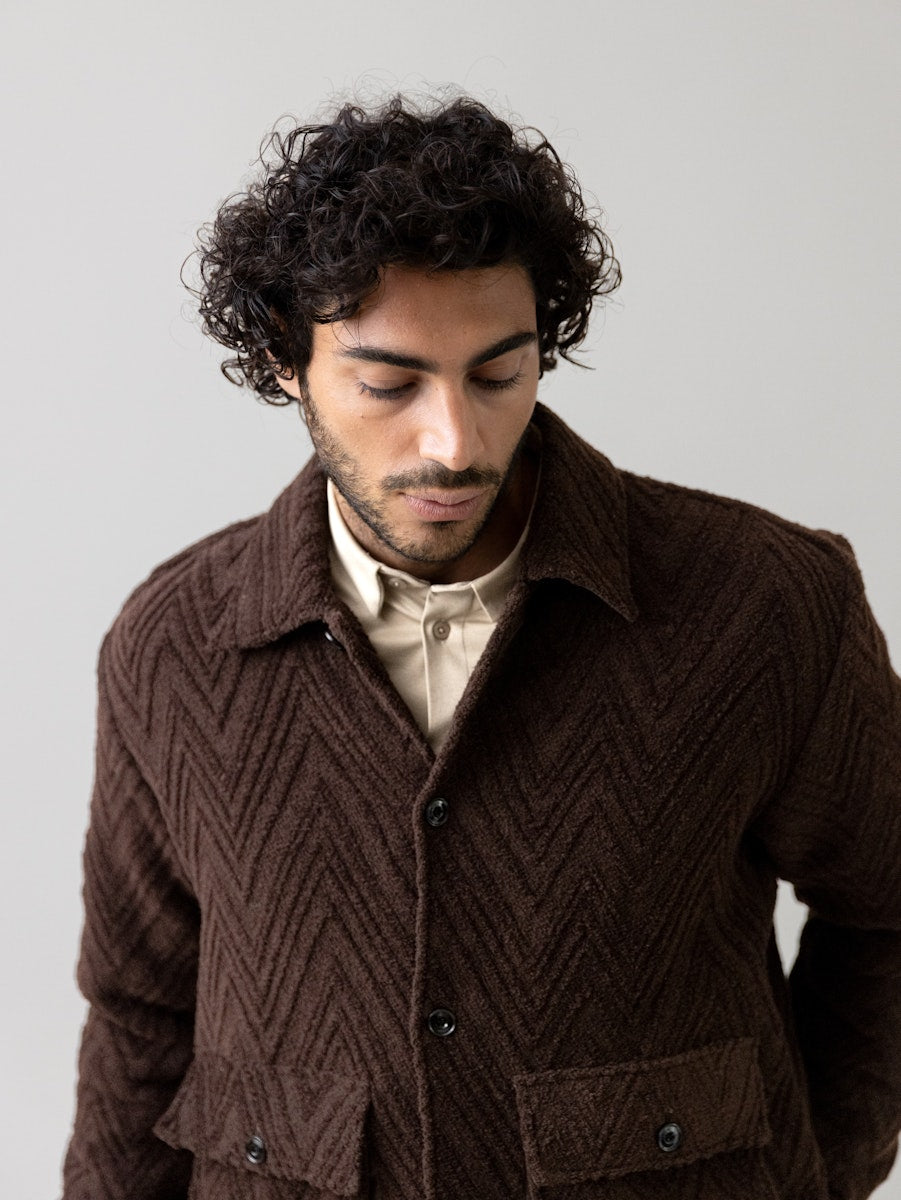 Luis Clair Jacquard Jacket - Chocolate Brown