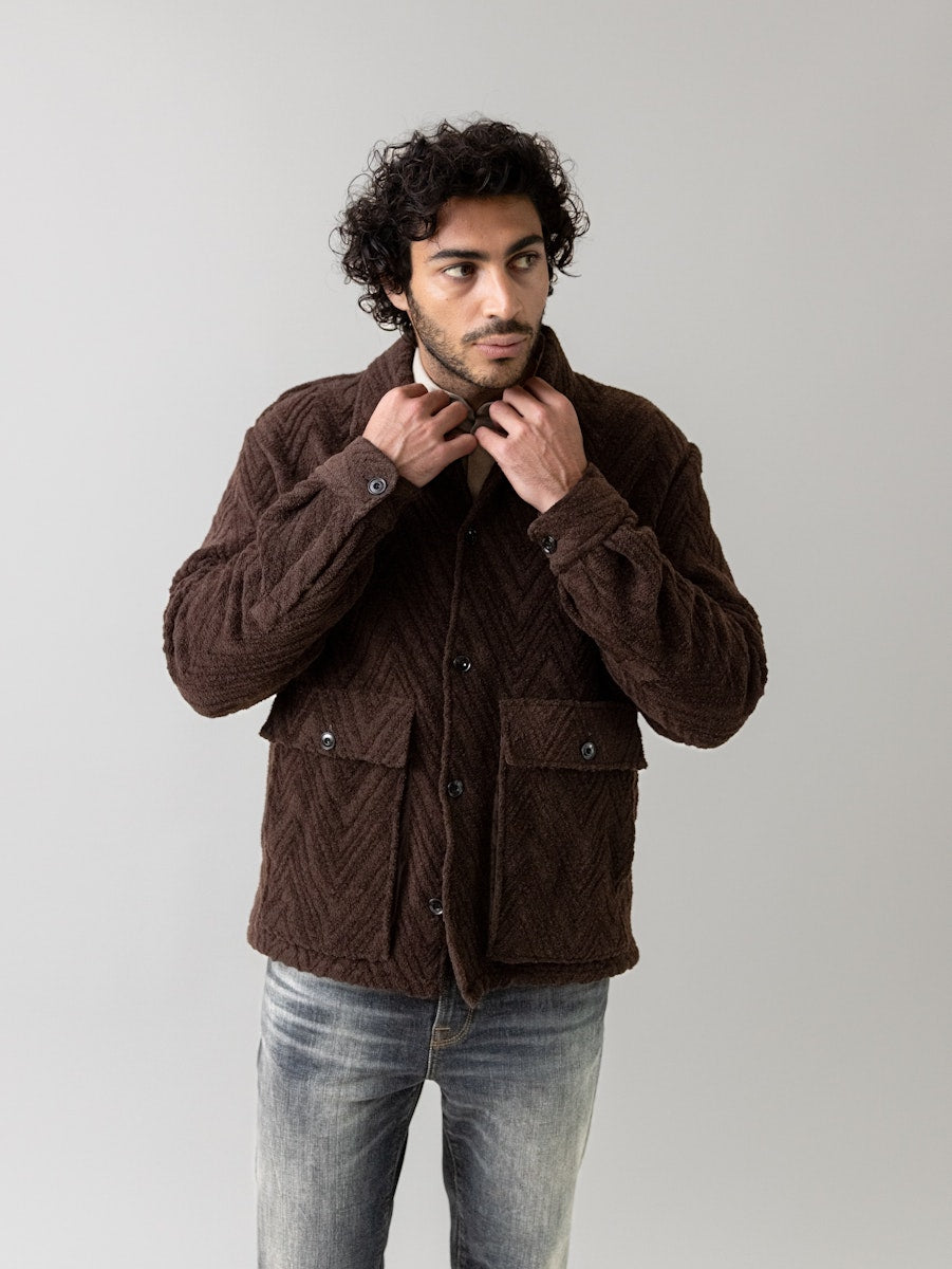 Luis Clair Jacquard Jacket - Chocolate Brown