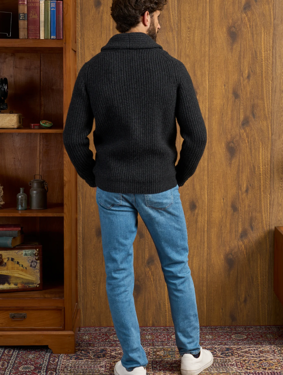 Unsworth Shawl Collar Cardigan - Charcoal