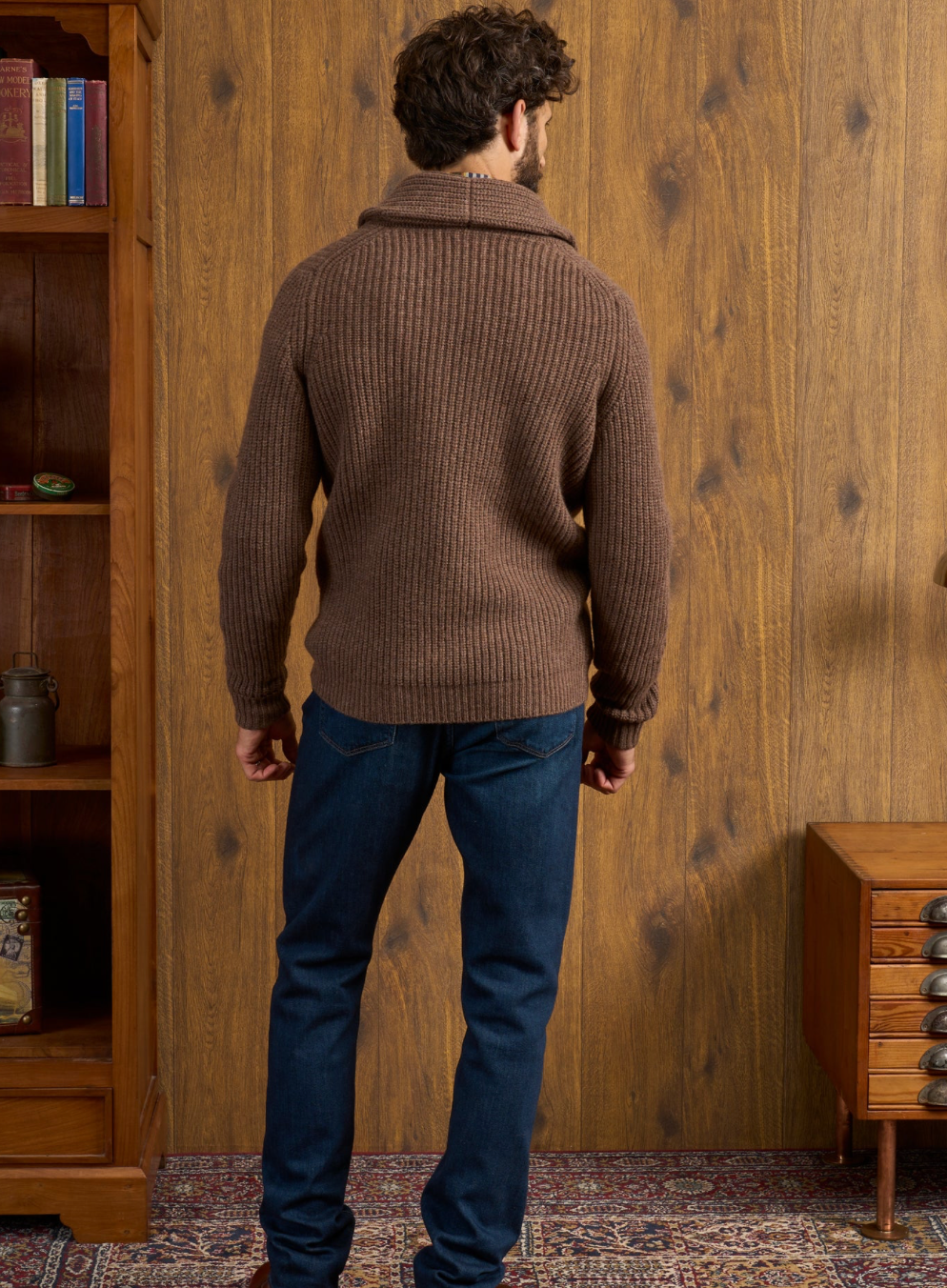 Unsworth Shawl Collar Cardigan - Tobacco