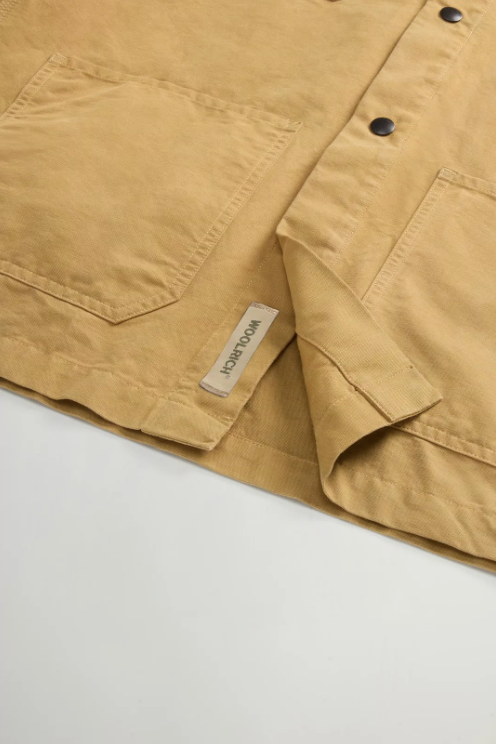 Garment Dyed Pure Cotton Canvas Overshirt - Antique Bronze