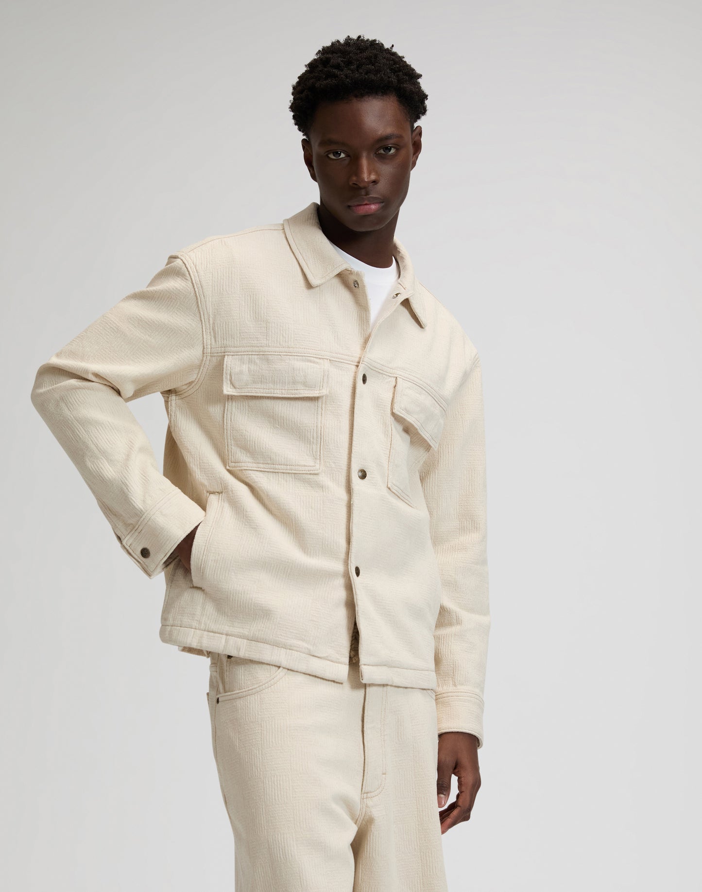 Jacquard Jacket - Natural Griege