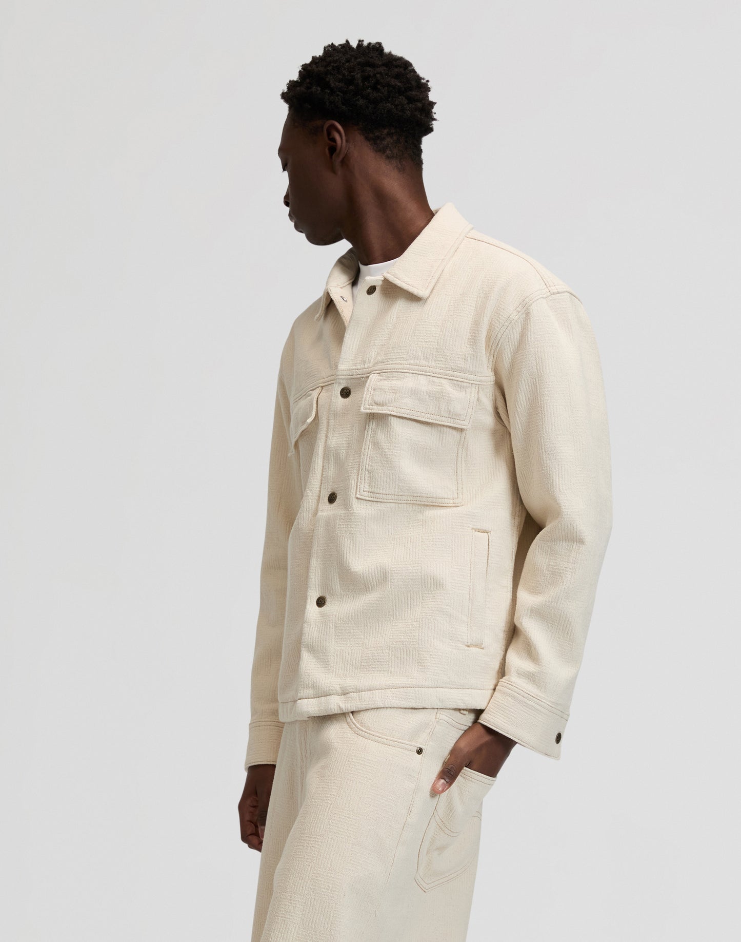 Jacquard Jacket - Natural Griege