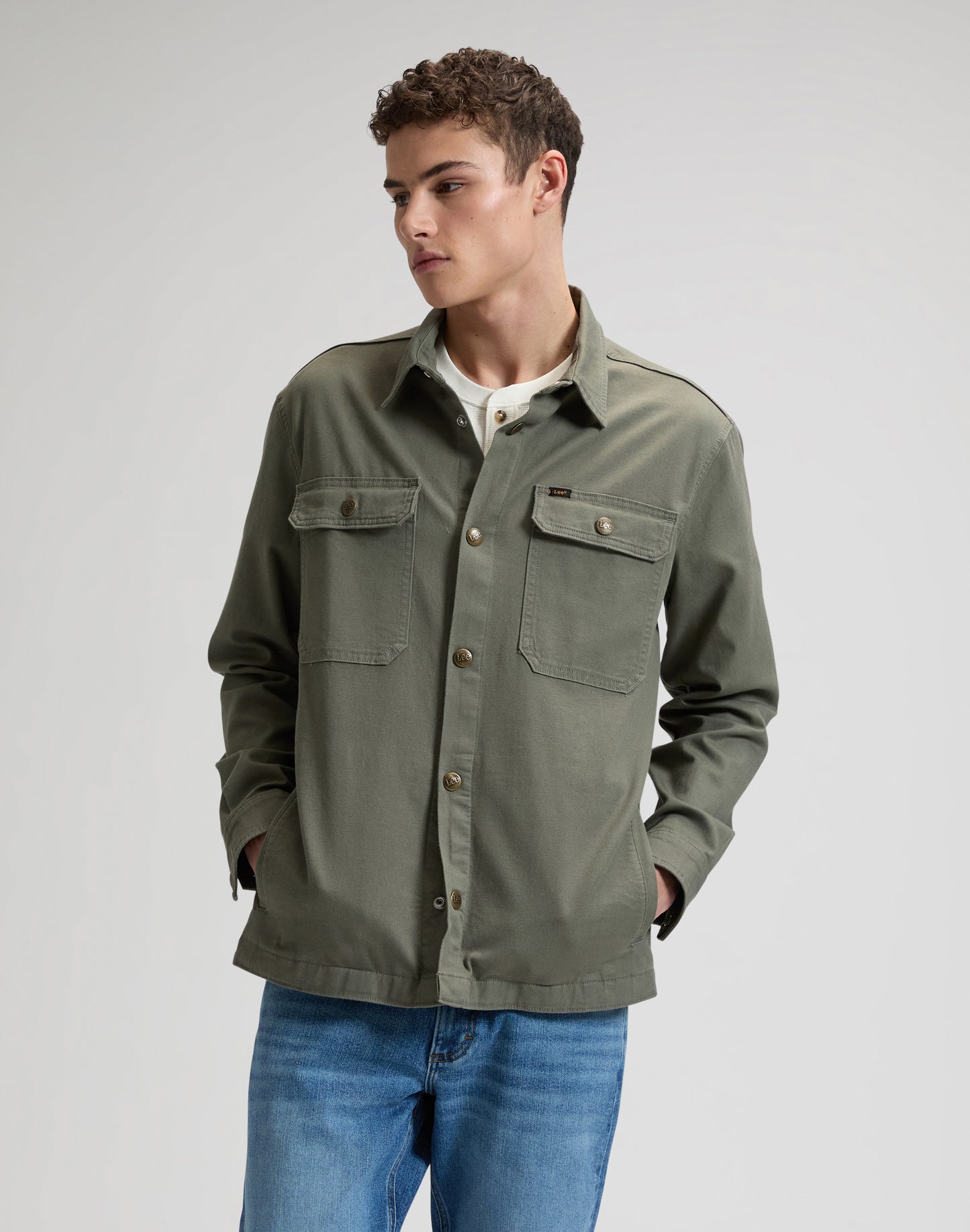 Relaxed 2 Pocket Overshirt - Lichen Olive