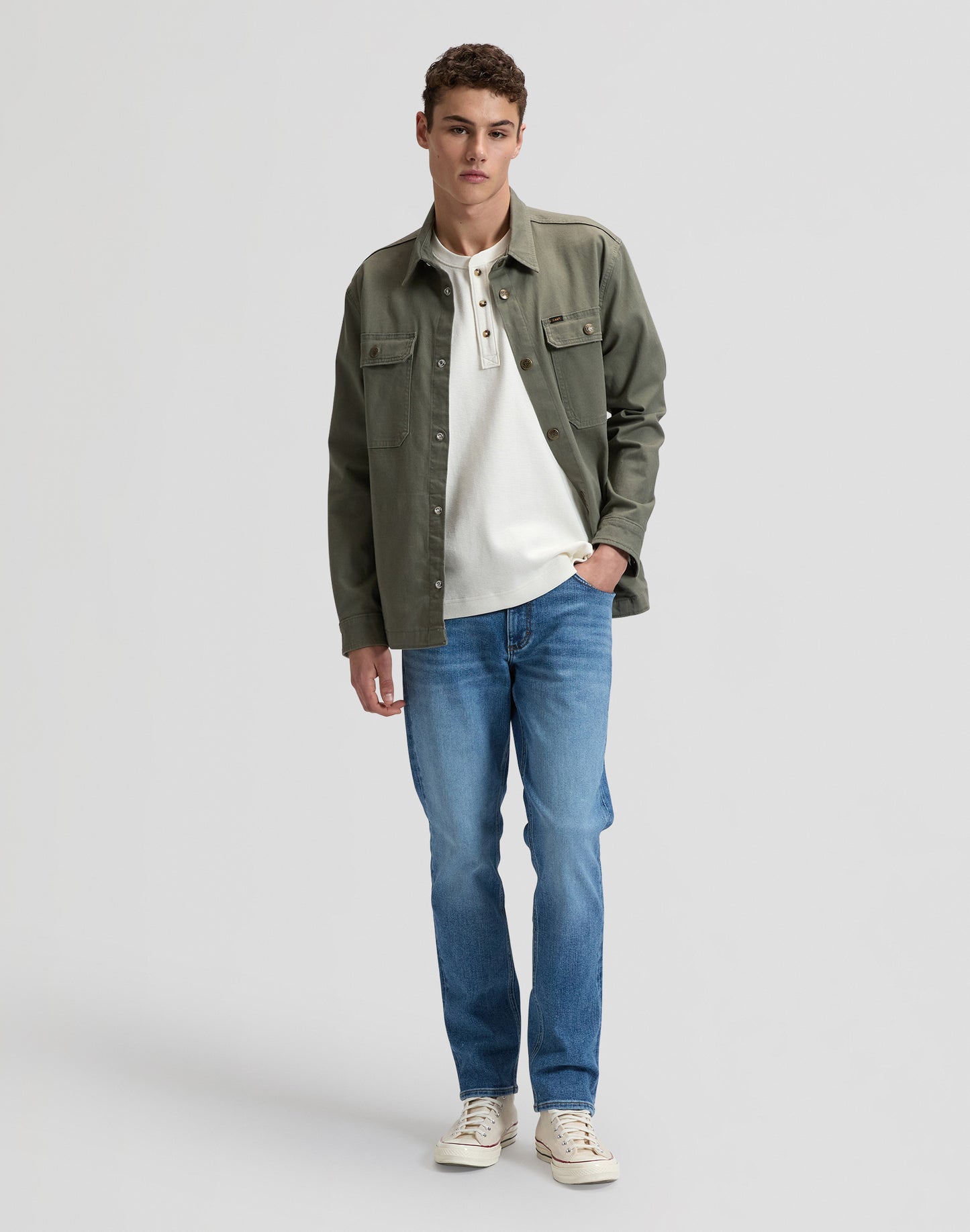 Relaxed 2 Pocket Overshirt - Lichen Olive