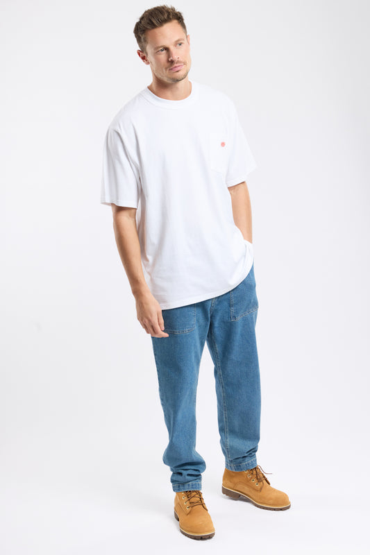 Plain Pocket Crew Neck Tee - White
