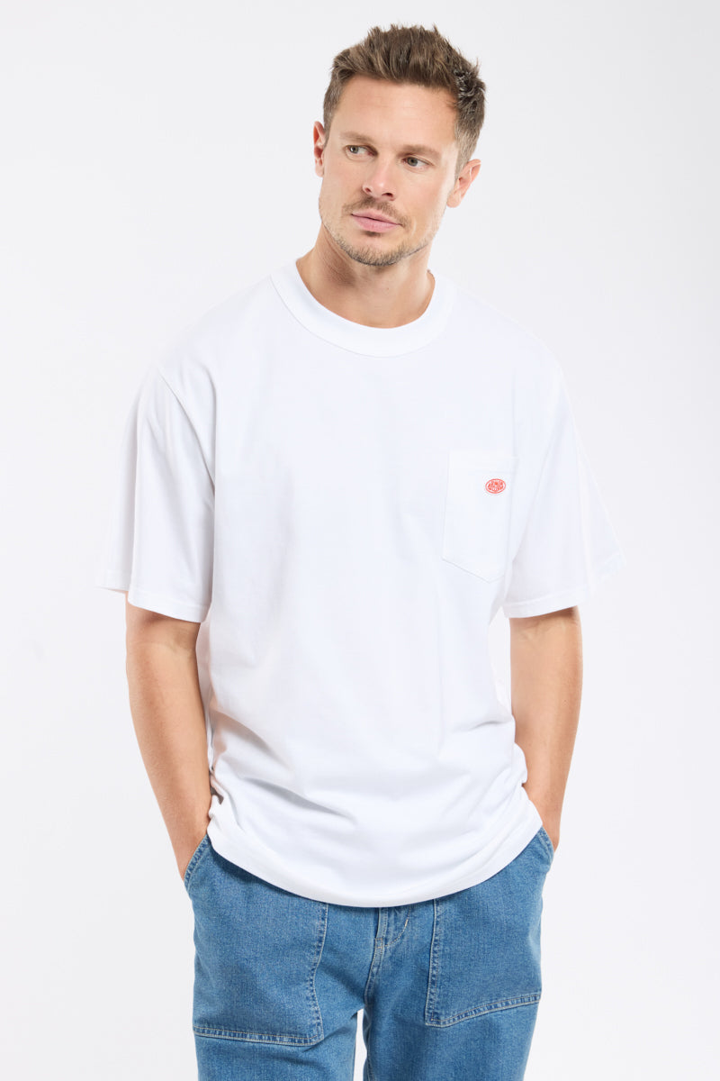Plain Pocket Crew Neck Tee - White
