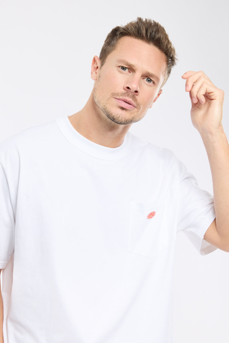 Plain Pocket Crew Neck Tee - White