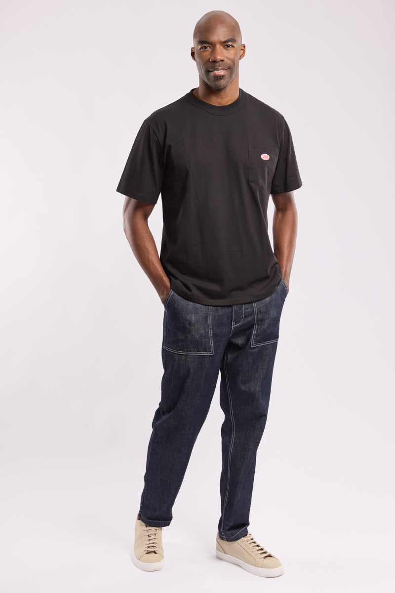 Plain Pocket Crew Neck Tee - Black