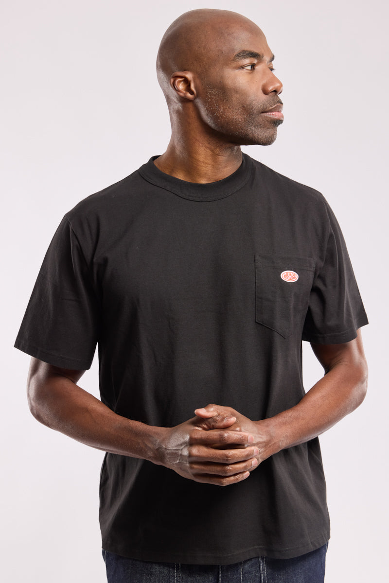 Plain Pocket Crew Neck Tee - Black