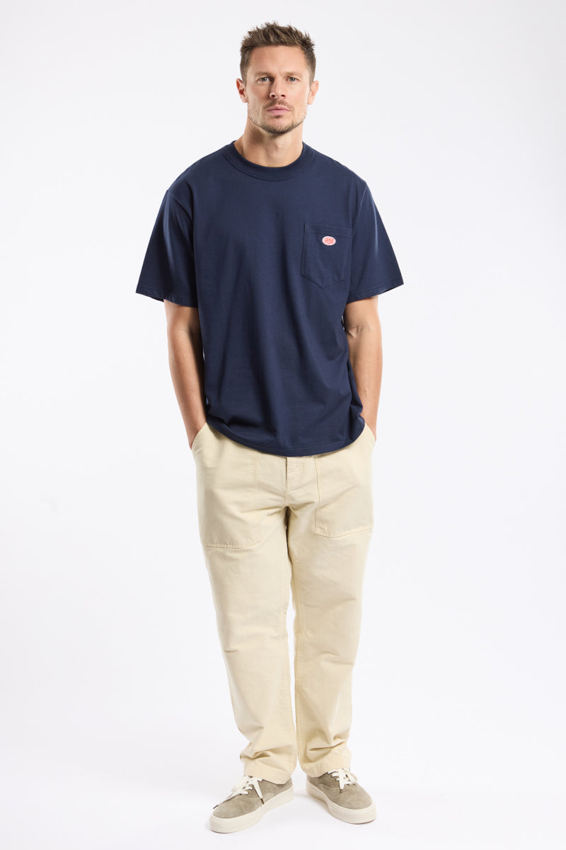 Plain Pocket Crew Neck Tee - Navy
