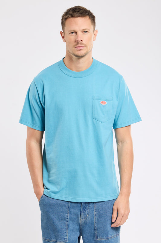 Plain Pocket Crew Neck Tee - Waterfall