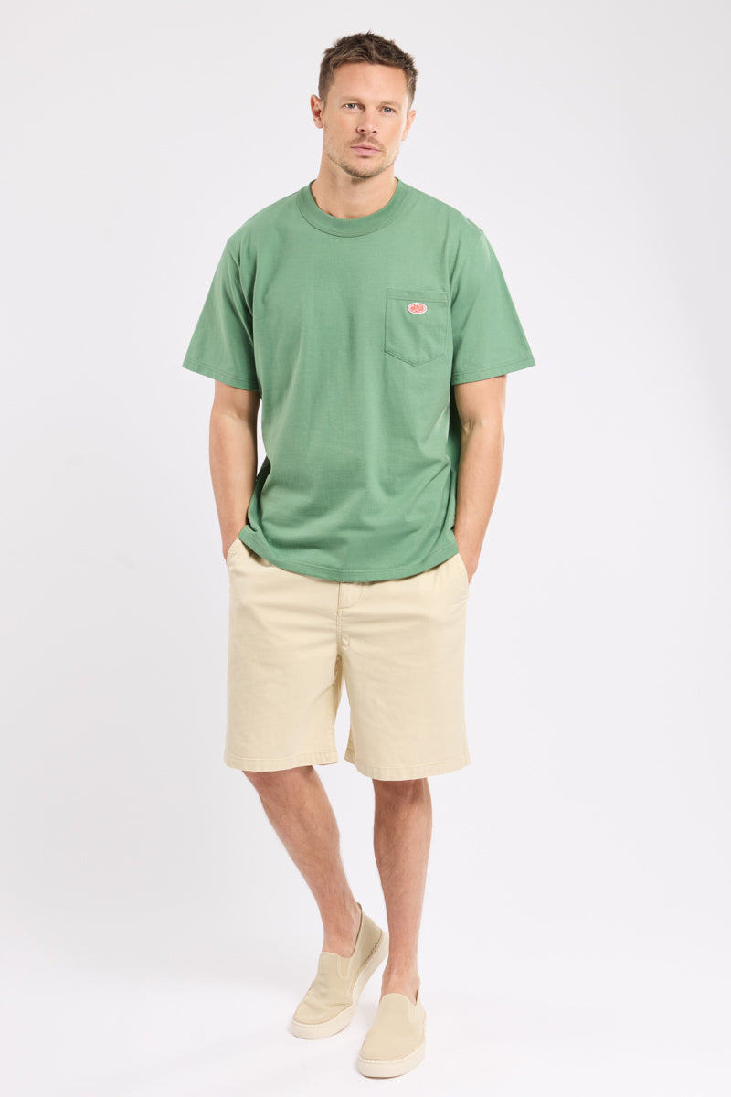 Plain Pocket Crew Neck Tee - Ivy