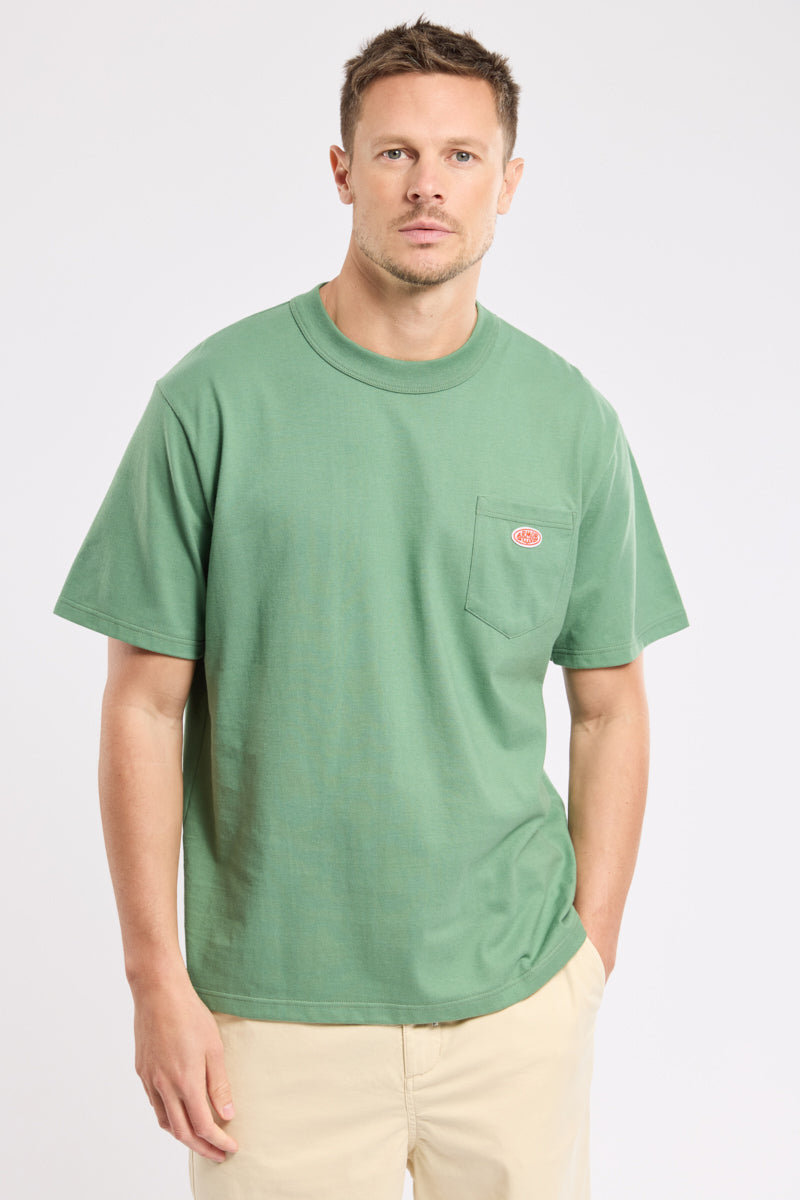 Plain Pocket Crew Neck Tee - Ivy