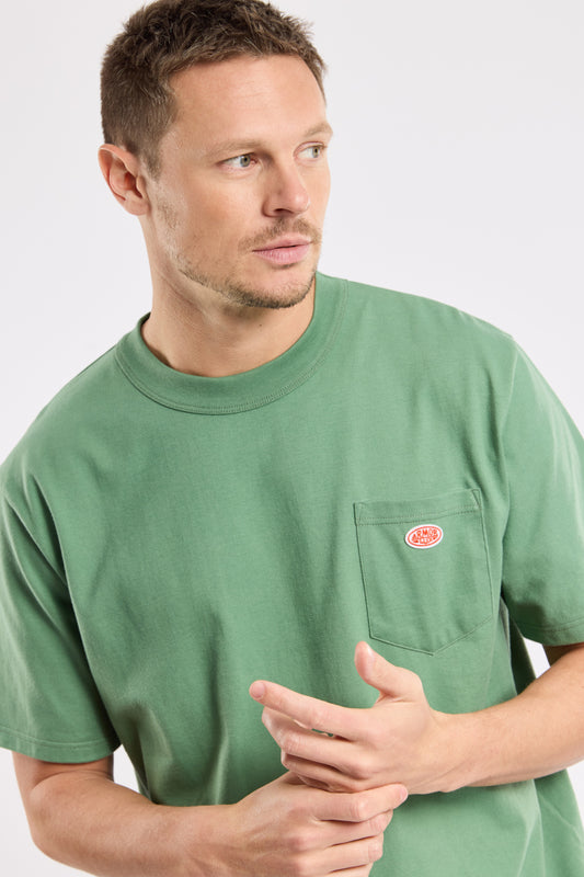 Plain Pocket Crew Neck Tee - Ivy