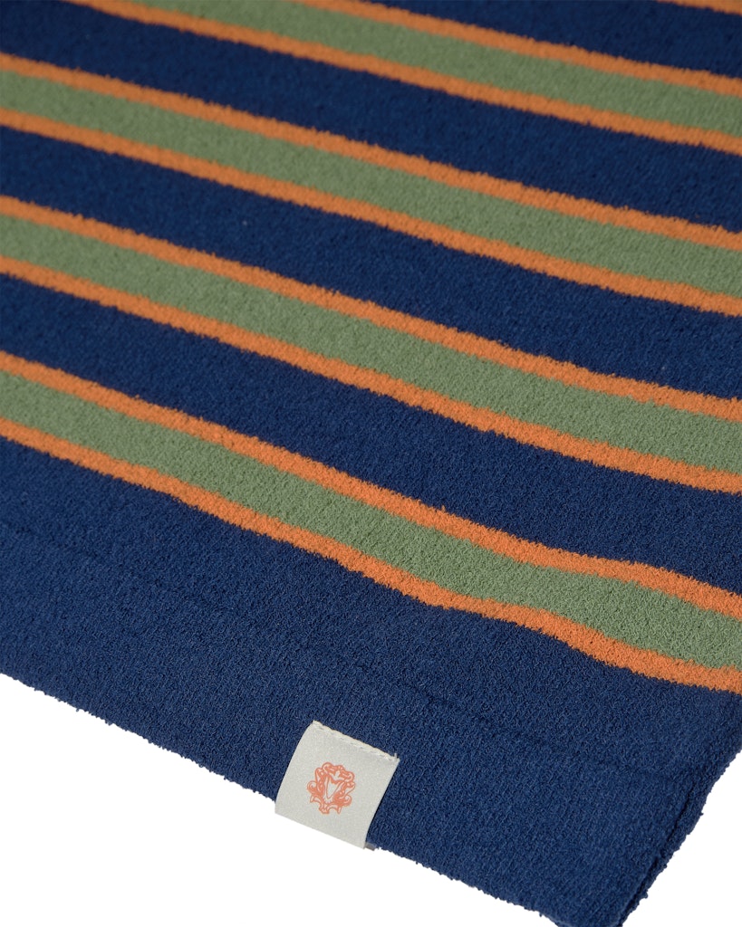 Kyle Boucle Stripe SS Knit - Estate Blue