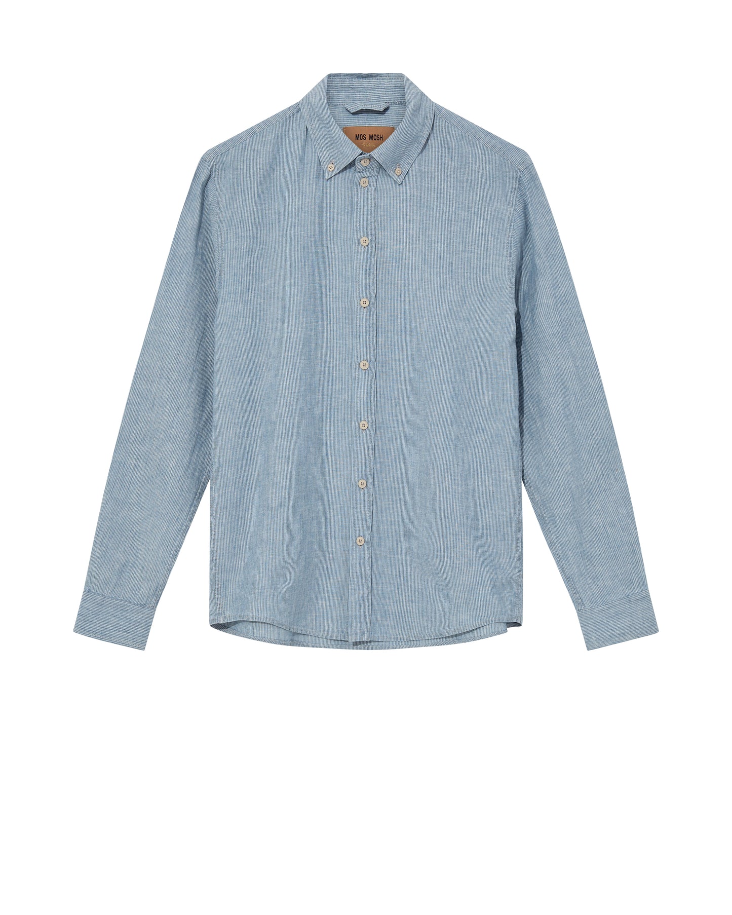Theo Linen Fine Stripe Shirt - Flint Stone