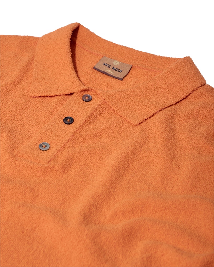 Kyle Boucle Stripe SS polo - Amberglow