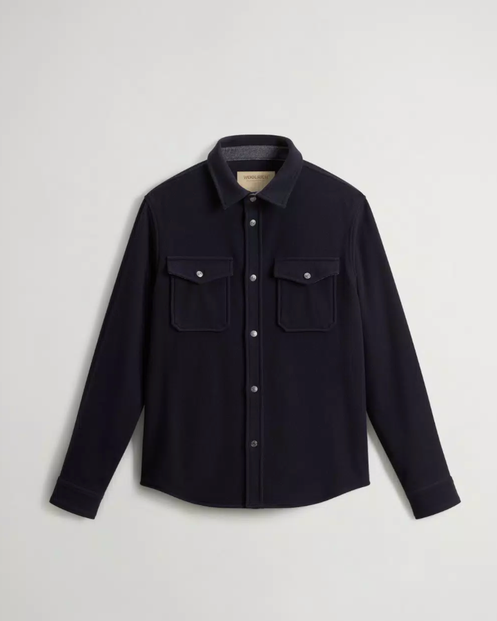 Alaskan Plain Melton Overshirt - Melton Blue