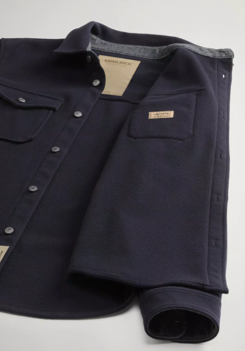 Alaskan Plain Melton Overshirt - Melton Blue