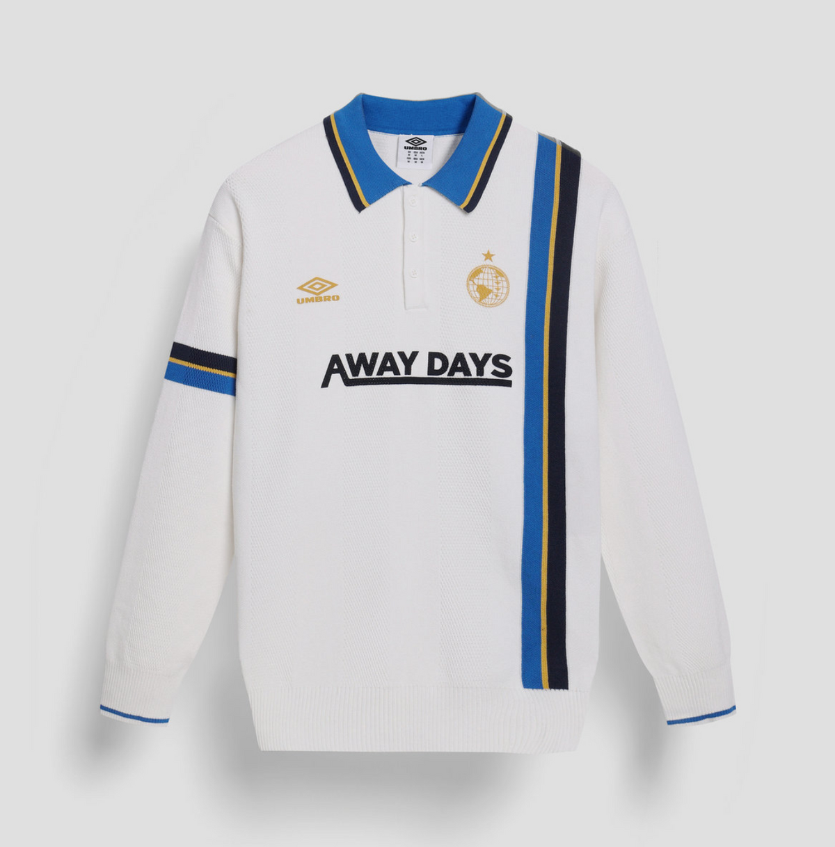 LS Knitted Polo - White/Blue