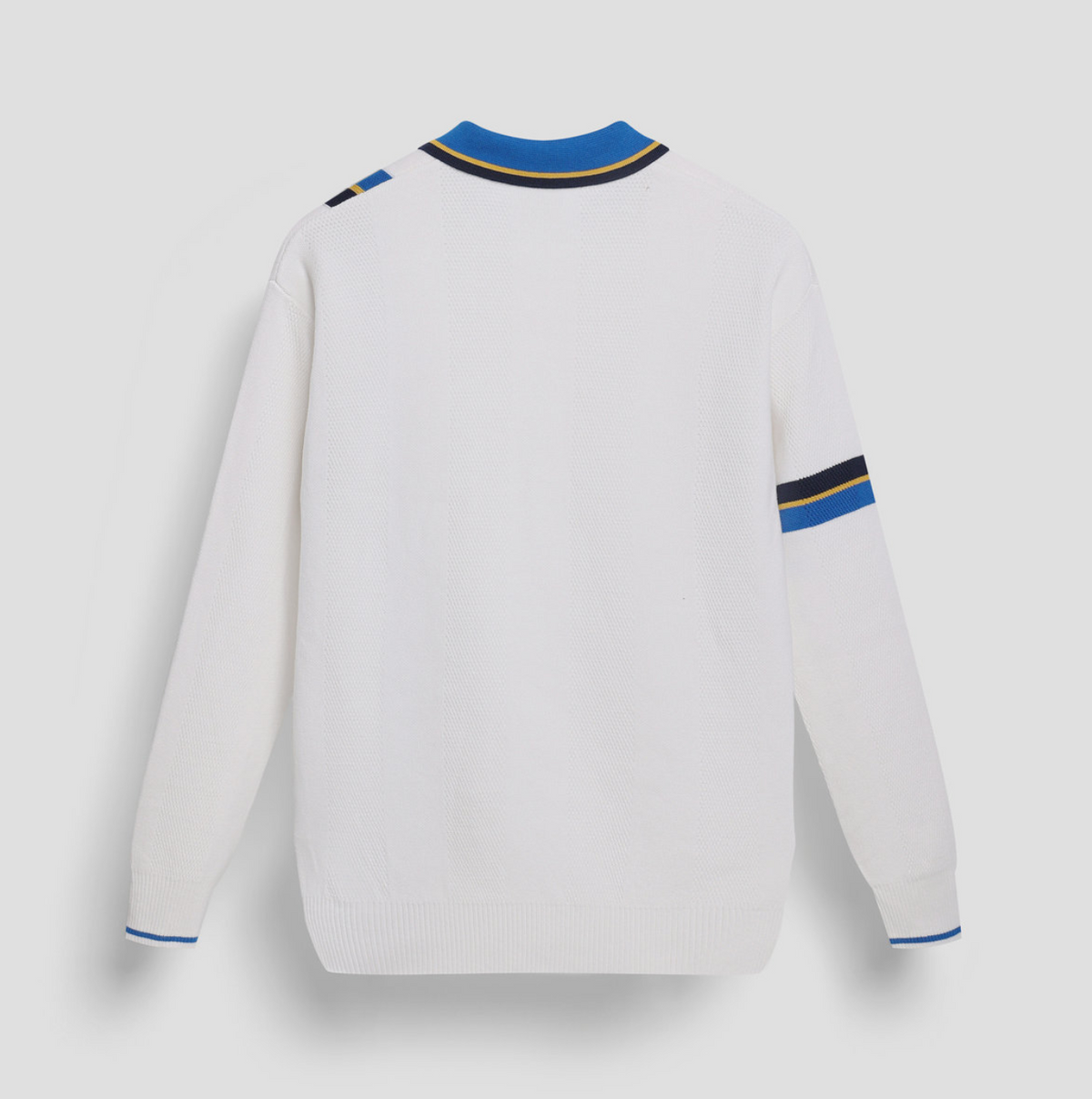 LS Knitted Polo - White/Blue