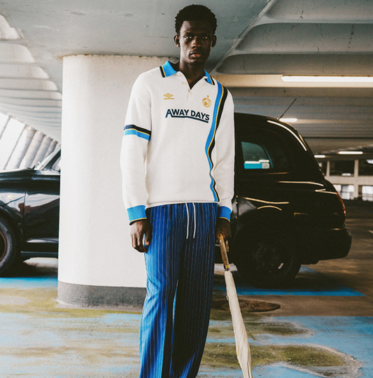 LS Knitted Polo - White/Blue