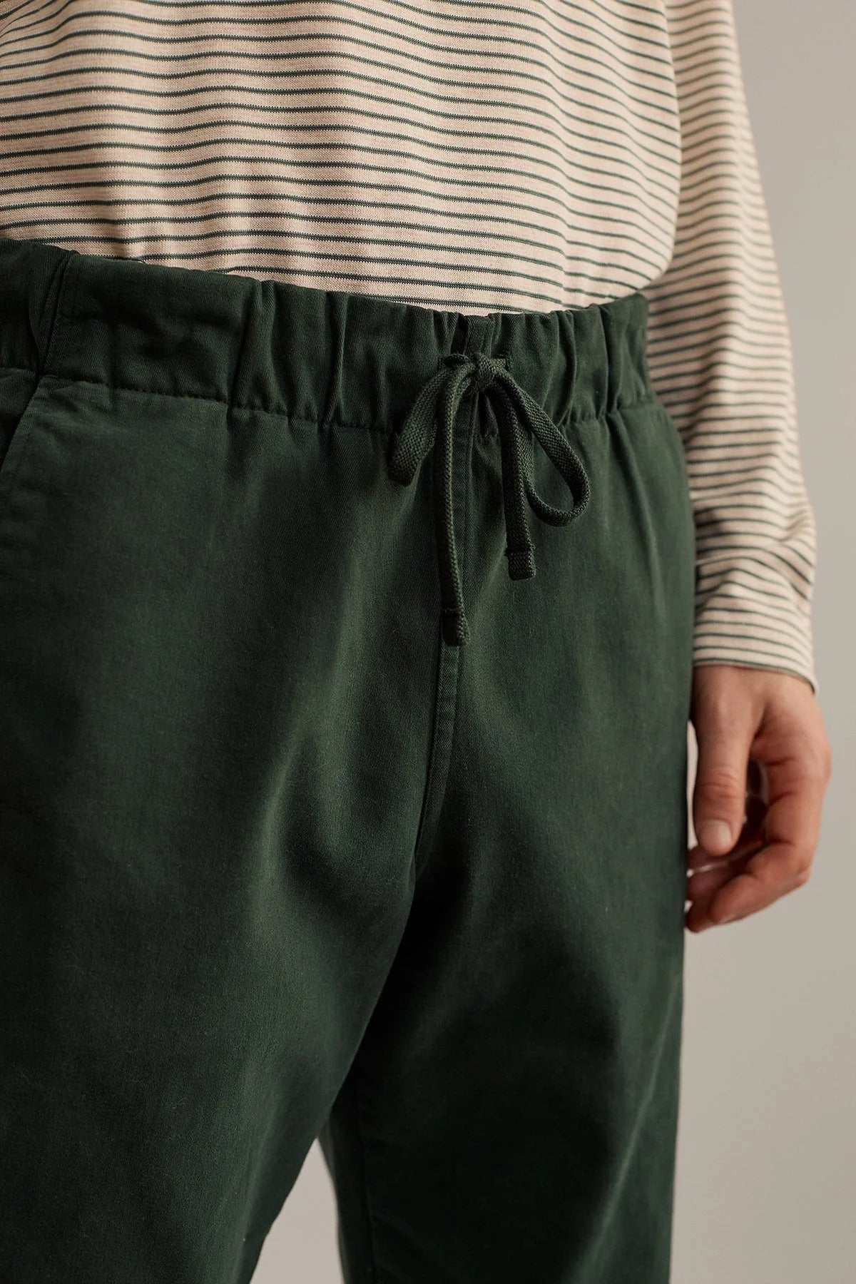 Kuhn Brushed Cotton Trouser - Dark Green