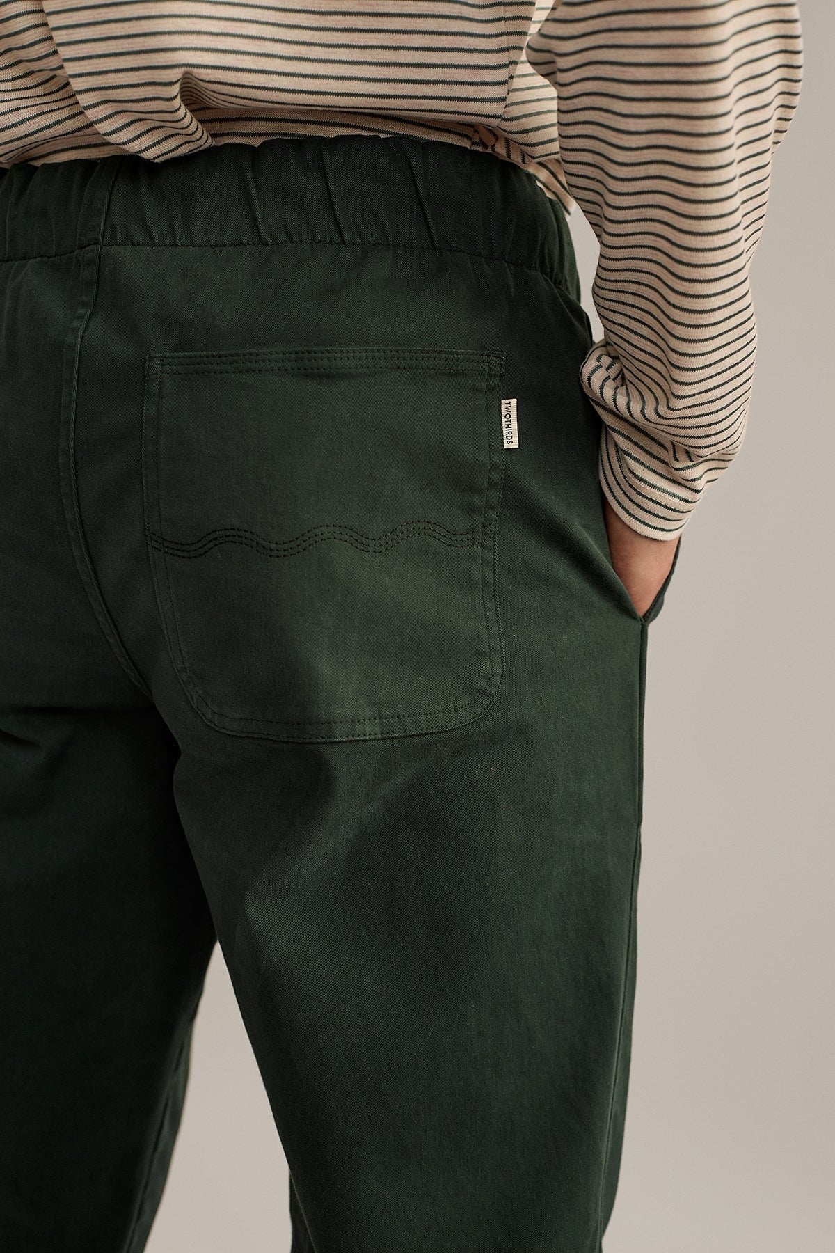 Kuhn Brushed Cotton Trouser - Dark Green