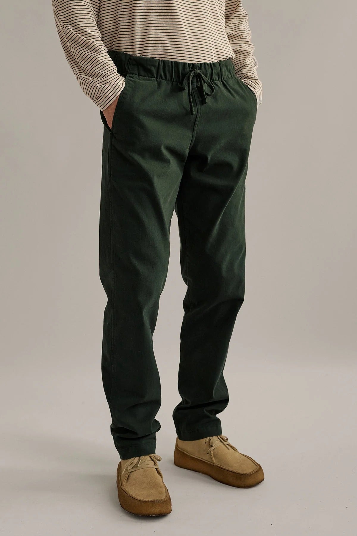 Kuhn Brushed Cotton Trouser - Dark Green